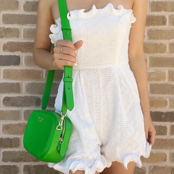 Kate Spade Astrid Oval Crossbody Leather Camera Bag Green Jay - Picture 4 of 5